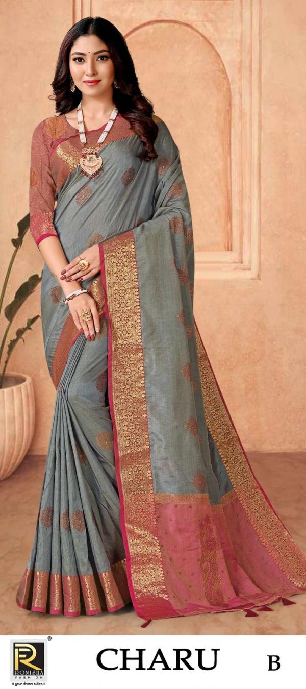 Ronisha Charu Letest Fancy Banarasi Silk Saree Collection